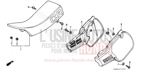 SITZ/SEITENABDECKUNG (1) CR250RE de 1984